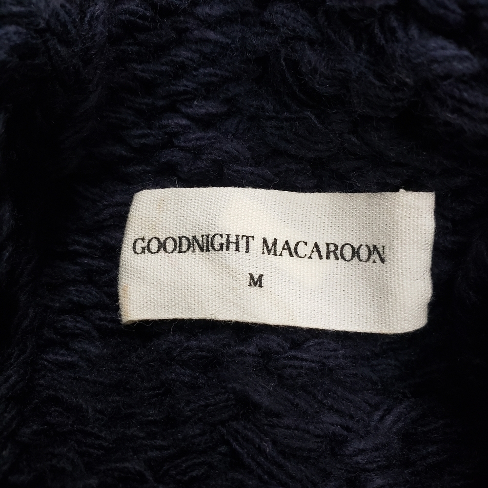 Goodnight Macaroon Navy Cable Knit Sweater Medium - Picture 7 of 7